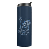 Gepersonaliseerde naam Monogram Lotus Painting Thermosbeker (Gedraaid links)