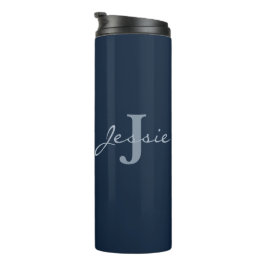 Gepersonaliseerde naam Monogram Lotus Painting Thermosbeker