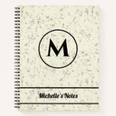 Gepersonaliseerde naam Monogram Marble Spiral Noti Notitieboek (Voorkant)