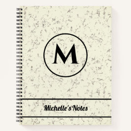 Gepersonaliseerde naam Monogram Marble Spiral Noti Notitieboek