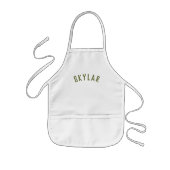 Gepersonaliseerde naam monogram | Olijf Kinder Schort (Voorkant)