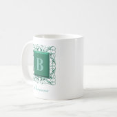 Gepersonaliseerde naam Monogram Regal Style (Groen Koffiemok (Voorkant links)