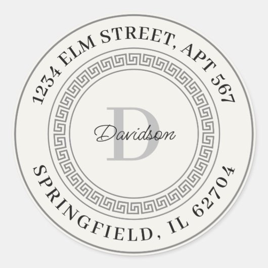 Gepersonaliseerde naam Monogram Retour Adres Label (Voorkant)