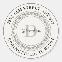 Gepersonaliseerde naam Monogram Retour Adres Label