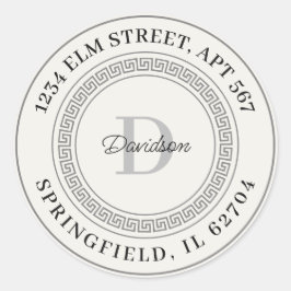 Gepersonaliseerde naam Monogram Retour Adres Label