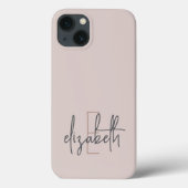 Gepersonaliseerde naam Monogram roze Case-Mate iPhone Case (Achterkant)