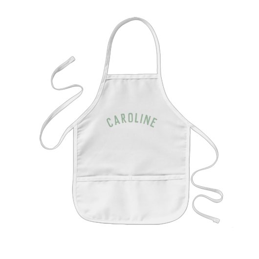 Gepersonaliseerde naam monogram | Sage Kinder Schort (Voorkant)