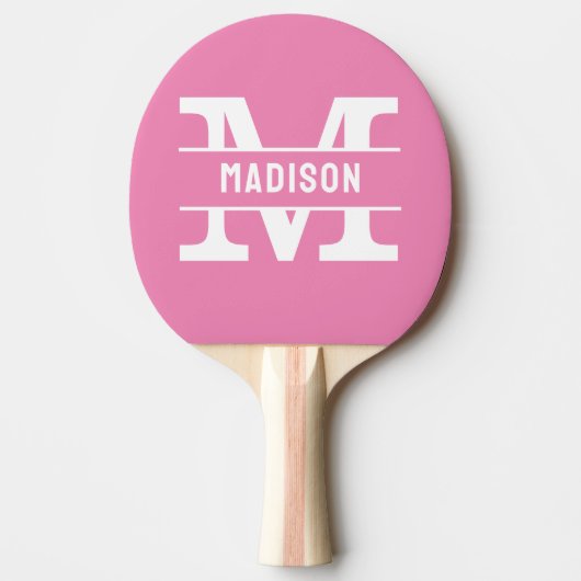 Gepersonaliseerde Naam Monogram Tafeltennisrackets Tafeltennisbatje (Voorkant)