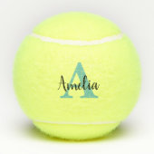 Gepersonaliseerde naam Monogram Tennisbal Tennisballen (Achterkant)