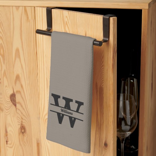 Gepersonaliseerde naam monogram theedoek (Derde Gevouwen)