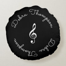 Gepersonaliseerde naam Monogram - Treble Clef Blac