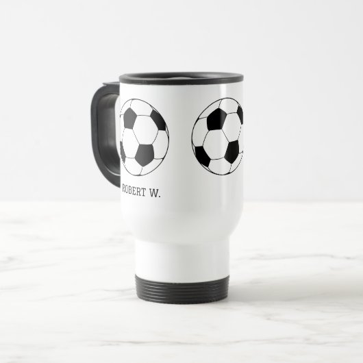 Gepersonaliseerde naam Monogram Voetbal Football Reisbeker (Voorkant links)