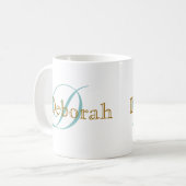 Gepersonaliseerde naam Monogram Wit Koffiemok (Voorkant links)