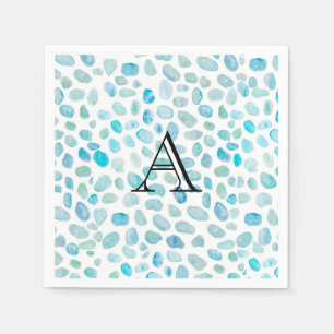 Gepersonaliseerde naam Monogram Zee Glass Servet