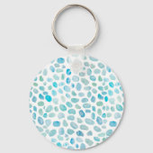 Gepersonaliseerde naam Monogram Zee Glass Sleutelhanger (Achterkant)