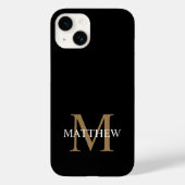 Gepersonaliseerde naam Monogram zwart Case-Mate iPhone Case (Achterkant)