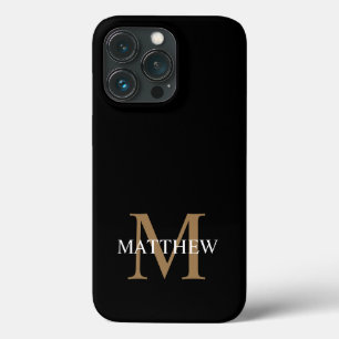 Gepersonaliseerde naam Monogram zwart Case-Mate iPhone Case