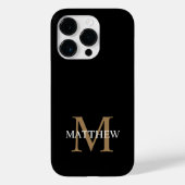 Gepersonaliseerde naam Monogram zwart Case-Mate iPhone Case (Achterkant)