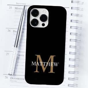 Gepersonaliseerde naam Monogram zwart Case-Mate iPhone 14 Pro Max Hoesje