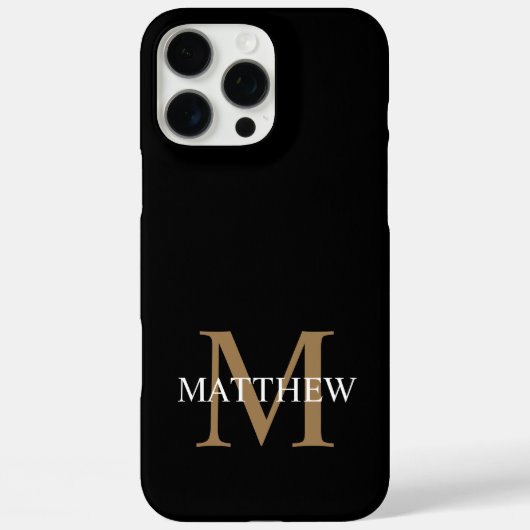 Gepersonaliseerde naam Monogram zwart Case-Mate iPhone Case (Achterkant)