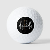 Gepersonaliseerde naam Monogram zwart Golfballen (Voorkant)