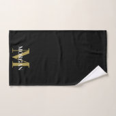 Gepersonaliseerde naam Monogram zwart Handdoek (Handdoek)