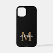 Gepersonaliseerde naam Monogram zwart iPhone Hoesje (Achterkant)