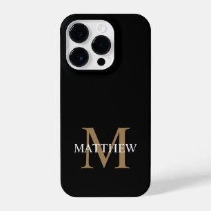 Gepersonaliseerde naam Monogram zwart iPhone 14 Plus Hoesje