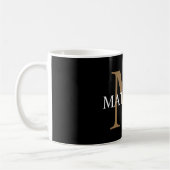 Gepersonaliseerde naam Monogram zwart Koffiemok (Links)