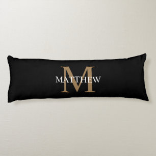 Gepersonaliseerde naam Monogram zwart Lichaamskussen