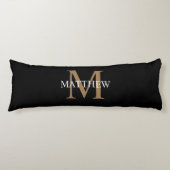 Gepersonaliseerde naam Monogram zwart Lichaamskussen (Voorkant)