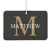 Gepersonaliseerde naam Monogram zwart Luchtverfrisser (Achterkant)