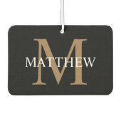 Gepersonaliseerde naam Monogram zwart Luchtverfrisser (Voorkant)