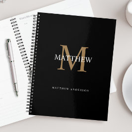 Gepersonaliseerde naam Monogram zwart Planner