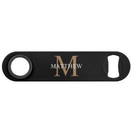 Gepersonaliseerde naam Monogram zwart Speed Flessenopener