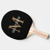 Gepersonaliseerde naam Monogram zwart Tafeltennisbatje (Zijkant)