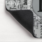 Gepersonaliseerde naam monogram zwart-wit muismat (Hoek)