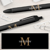 Gepersonaliseerde naam Monogram zwart Zwarte Inkt Pen