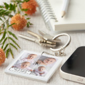 Gepersonaliseerde naam Monogrammed 4 Foto Collage Sleutelhanger (Voorkant Rechts)