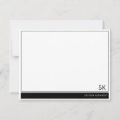 Gepersonaliseerde naam Monogrammed Black Border Notitiekaartje (Voorkant)