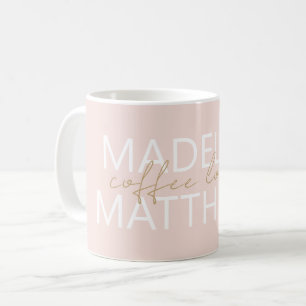 Gepersonaliseerde naam Monogrammed Moderne Koffee  Koffiemok