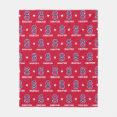 Gepersonaliseerde naam Monogrammed Star Crimson Na Fleece Deken (Voorkant)