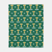 Gepersonaliseerde naam Monogrammed Star Gold Green Fleece Deken (Voorkant)