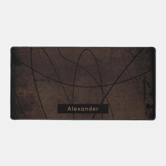 Gepersonaliseerde naam Moody Brown Abstract Mannel Bureaumat (Voorkant)
