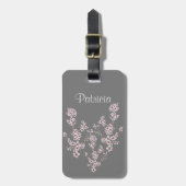 Gepersonaliseerde naam Mooie Kersenbloesem Roze Bagagelabel (Voorkant verticaal)