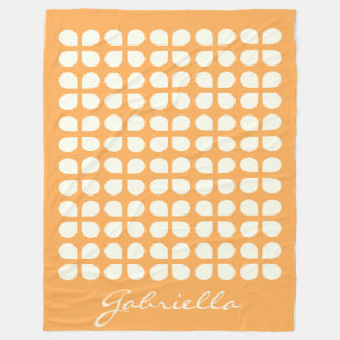 Gepersonaliseerde naam Mosterd Geel Geometrische W Fleece Deken