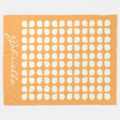 Gepersonaliseerde naam Mosterd Geel Geometrische W Fleece Deken (Voorkant (Horizontaal))