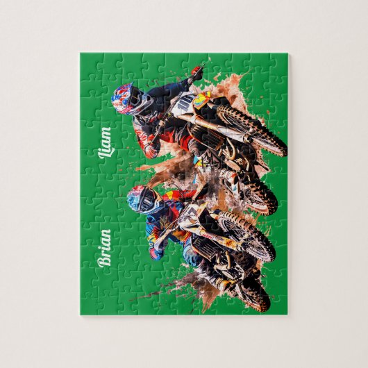 Gepersonaliseerde naam Motorcross Puzzel (Verticaal)