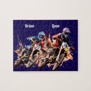Gepersonaliseerde naam Motorcross Puzzel