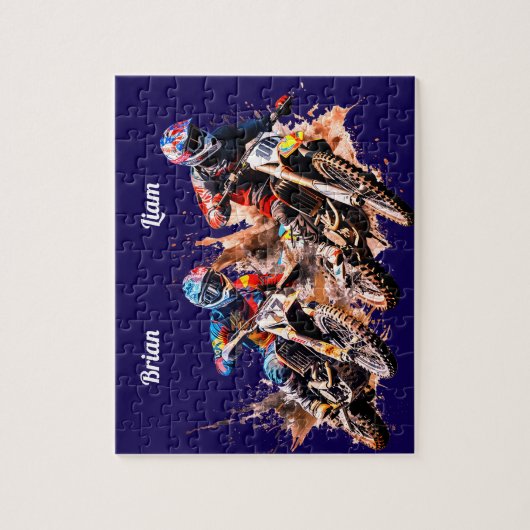 Gepersonaliseerde naam Motorcross Puzzel (Verticaal)